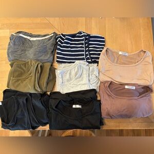 Assorted Women's Nursing Tops - Black, Gray, Olive, and More